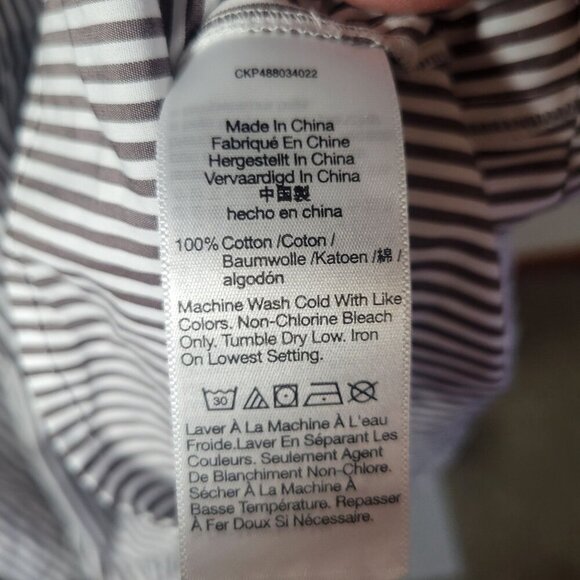 Madewell Striped Classic Lightweight Button-Front Tiered Shirt Dress Size XXS - Picture 8 of 14